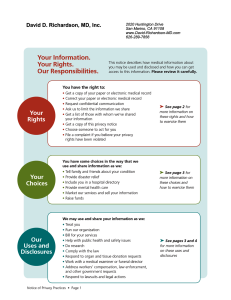 HIPAA Notice of Privacy Practices Dr. Richardson